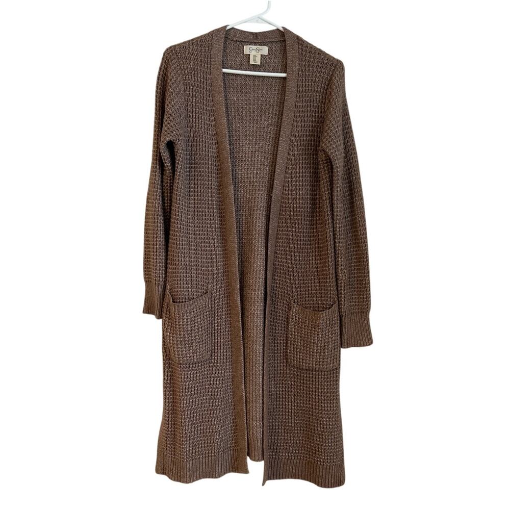 Jessica Simpson Long Knit Cardigan, Brown, Women's Size Medium